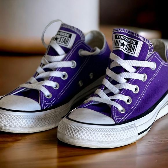 Converse Purple Chuck Taylor All Stars Low Tops - Picture 2 of 7